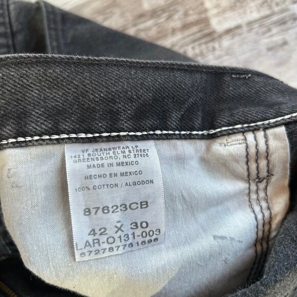 Vintage 90s Rustler Black Jeans Size 42x30 Straight Leg 100% Cotton Made Mexico - Picture 5 of 8